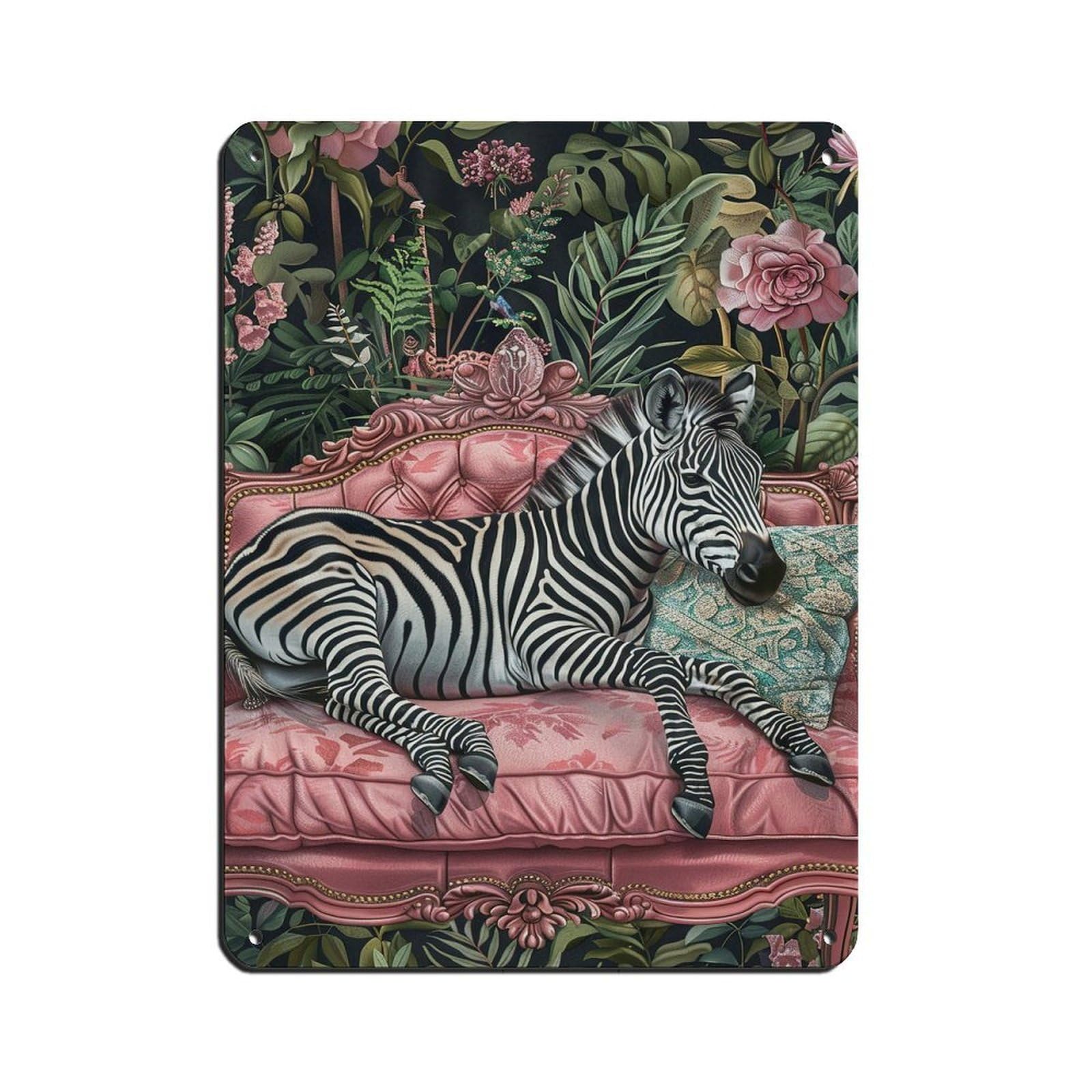 Matisse Zebra On The Sofa Poster Zebra Poster Tin Sign Vintage Metal Pub Club Cafe Bar Home Wall Art Decoration Poster Retro 12x16inch(30x40cm)