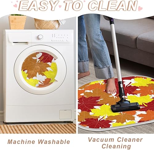 Miniatura 6 de Fall Maple Leaf Memory Foam Bath Rug Soft Velvet Non-Slip Bathroom Rug Super Absorbent Shower Floor Mats Thick Bath Mat Carpet for Bathroom,Tub and