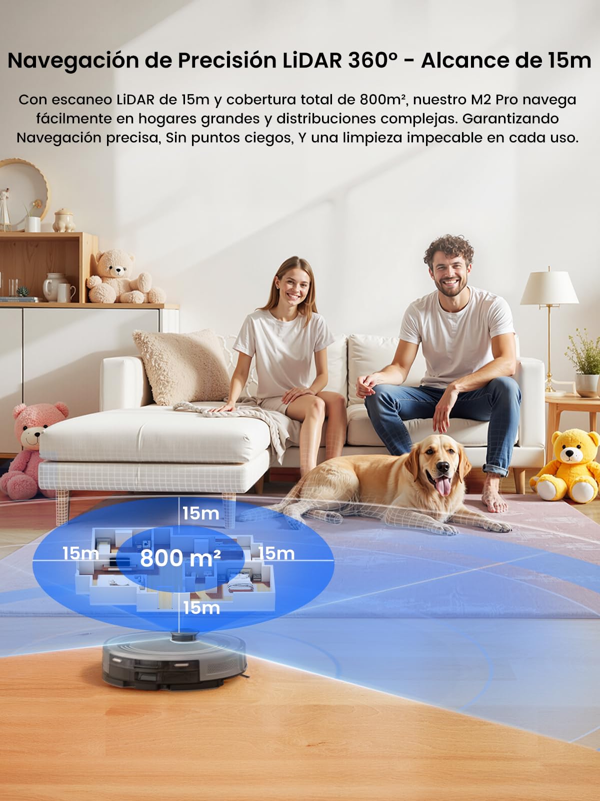 Lefant M2 Pro Robot Aspirador y Fregasuelos con Autovaciado, Autovaciado 90 Días, 6000Pa, 140mins, Mapeo Multinivel, Obstáculos 190° PSD, Navegación dToF, 5G WiFi/App/Alexa/iWatch, Gris
