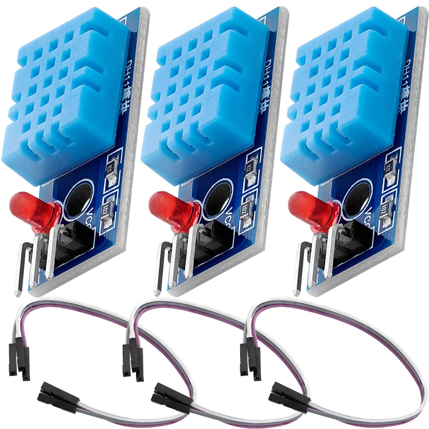 AZDelivery 3 x DHT11 Breakout Modulo Sensor de Temperatura y Humedad con Placa y