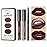 QiBest 3-in-1 Dark Red Lipstick Set for Women & Teen Girls, Matte Liquid Lipstick + Lip Gloss + Gel Lip Liner Pencil Trio Lip Gift Kit for 24 Hours Long Lasting & Waterproof Lip Makeup (Hot Chocolate)