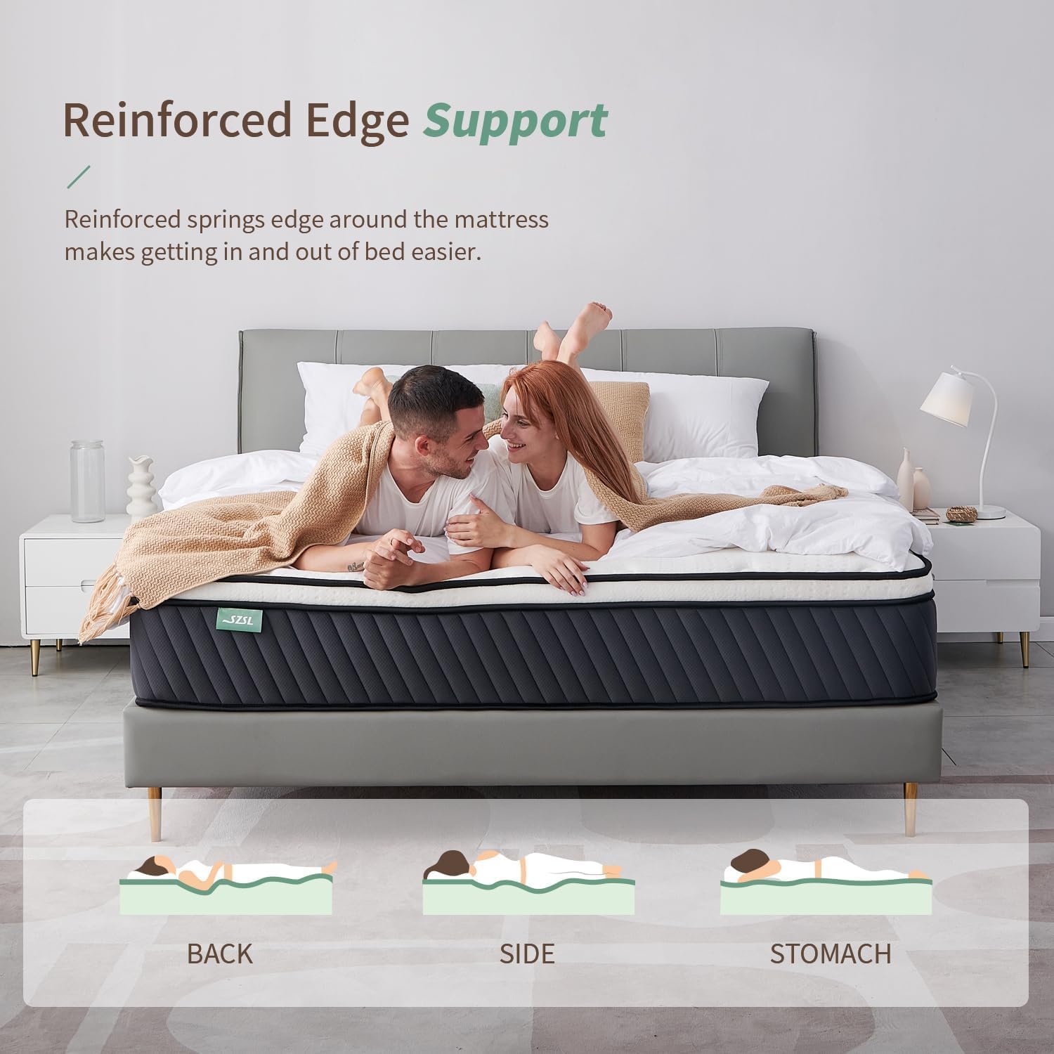 SZsuilong Single Mattress, 12 Inch 3FT Orthopedic Hybrid Mattress with Cool Gel Memory Foam and Individually Pocket Sprungs. (90x190x30cm, 3ft by 6ft3) image 4