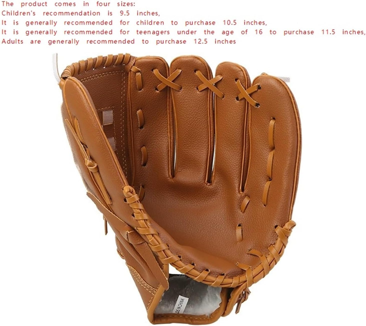 Baseball Glove for Adults & Youth 9.5-12.5 Inch Training Outfield Mitt Premium Synthetic Leather Baseball Softball Glove