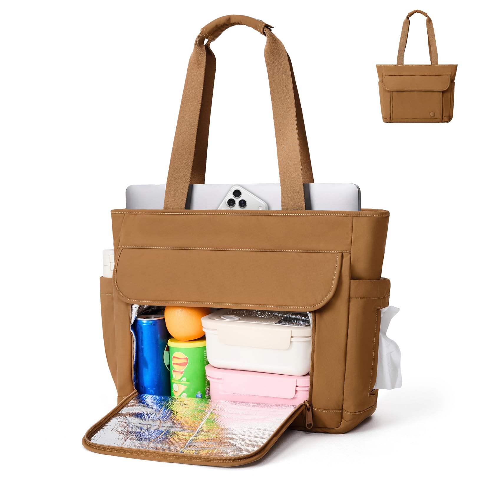 aji Arbeitstasche Damen 2-in-1 Laptoptasche 17 Zoll mit Kühllunchfach Isoliert