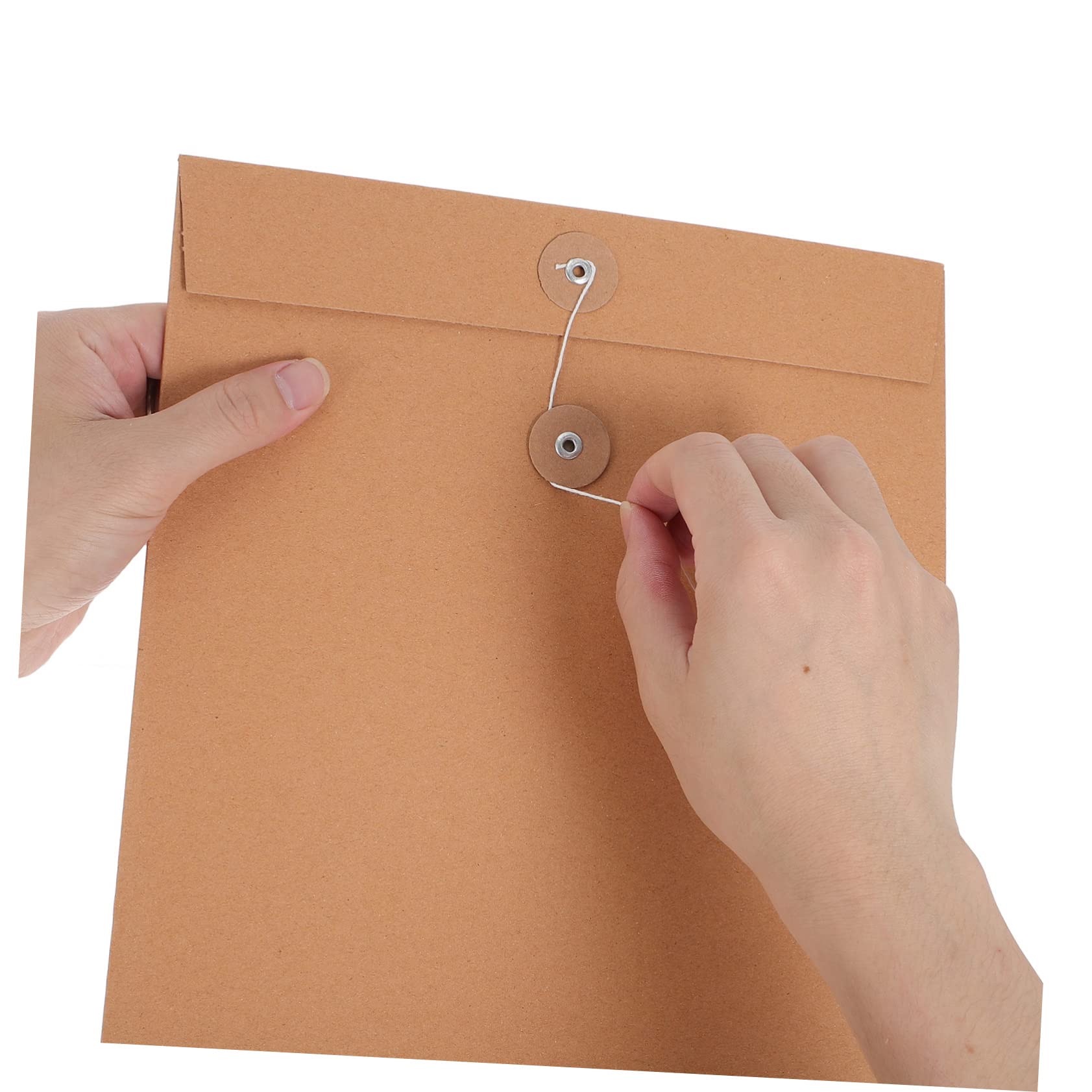 Veemoon 50pezzi Cartella Portadocumenti in Carta Kraft Organizer Per Documenti Formato Busta Chiusura Bottone Per Cancelleria Ufficio Scuola e Viaggi