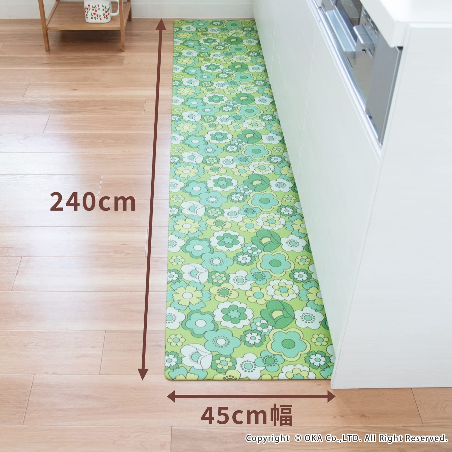 Amazon｜オカ(OKA) ルアンス キッチンマット 約45cm×240cm グリーン