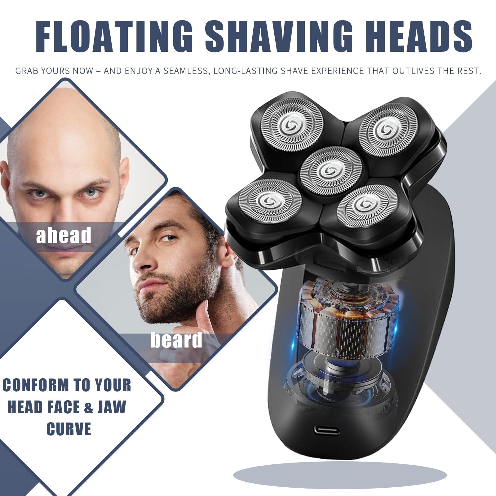 MANSCAPED The Dome Shaver Replacement Blades, 5-Blade Rotary Razor Head