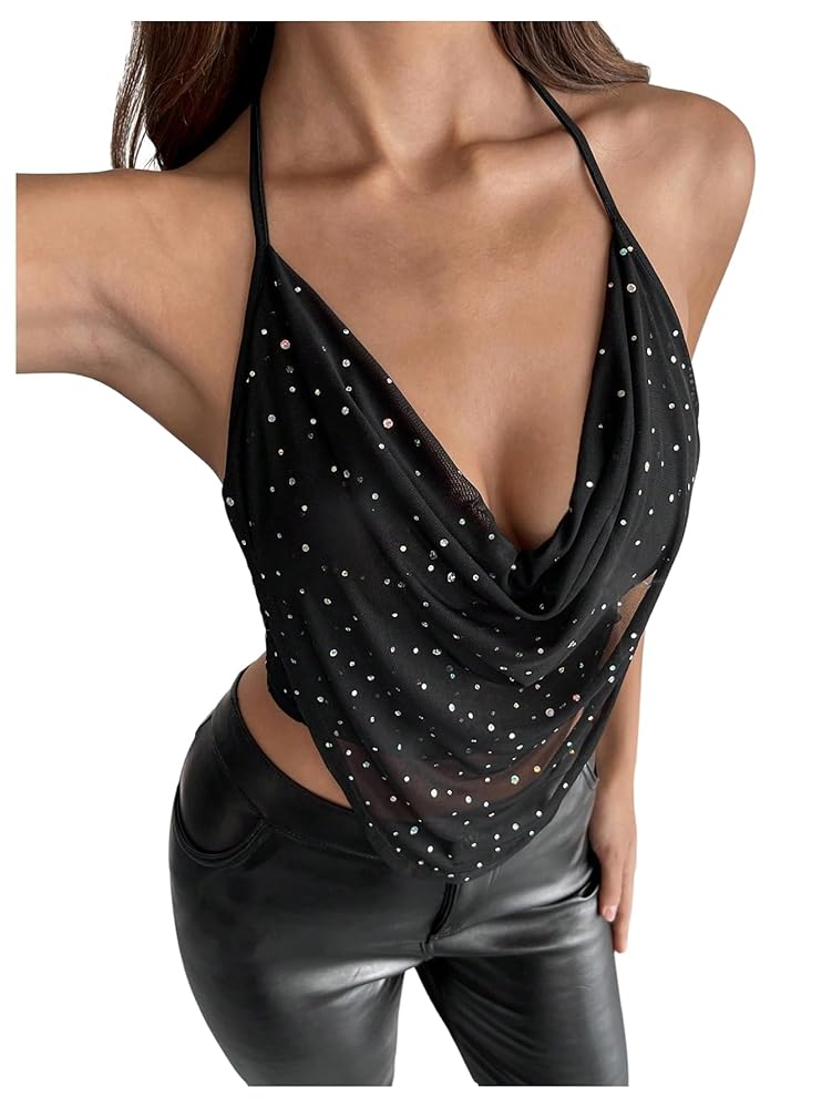 ○様　DIANTE Rhinestone halter neck tops ○様 DIANTE Rhinestone halter neck tops - メルカリ