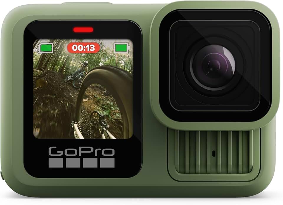 GoPro HERO13 Black em Verde Floresta Edição Limitada - Câmera de ação à prova d'água 10m, 5.3K60, HLG HDR, 27MP, HyperSmooth 6.0, GPS, Wi-Fi 6, Detecção Automática das lentes HB-Series