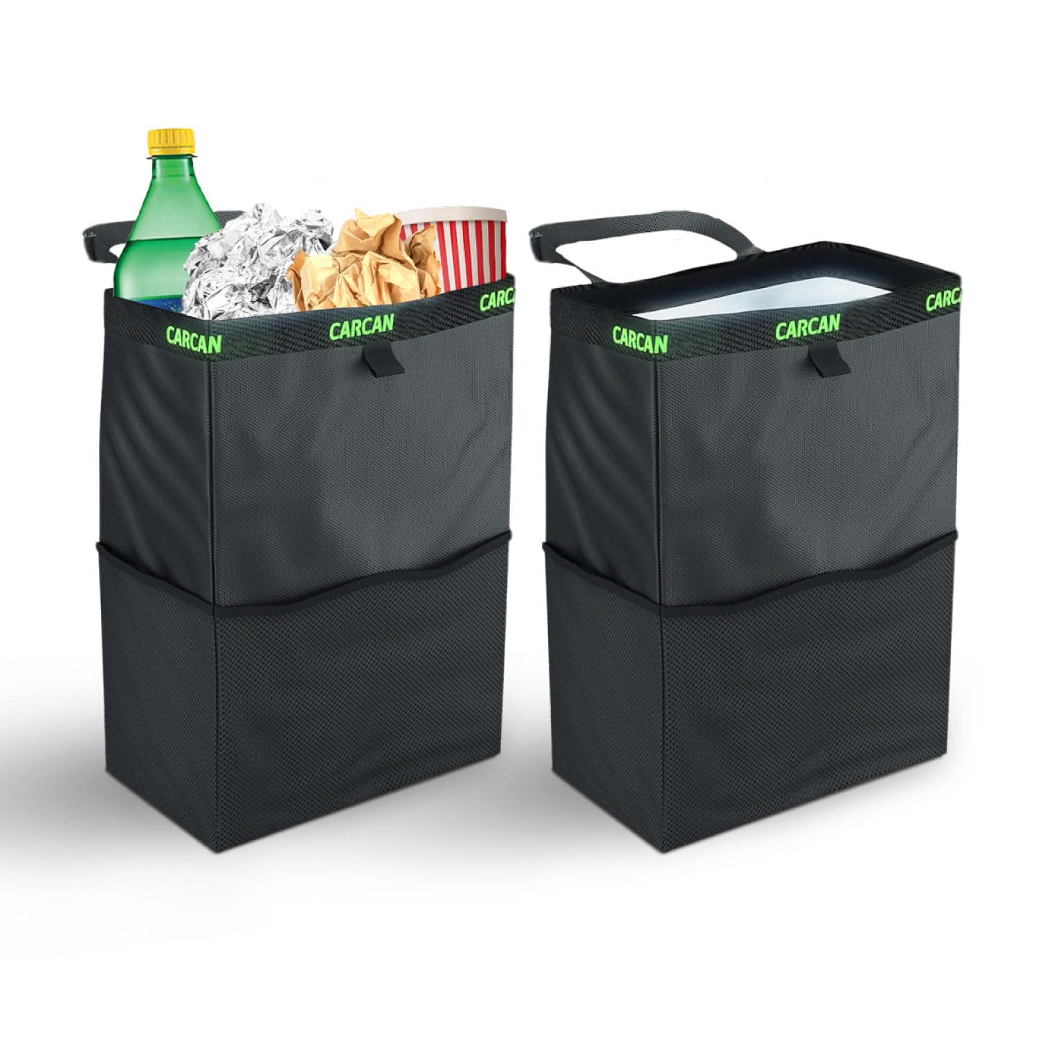 ANKVRP Hanging Car Trash Can – Back Seat Organizer, Waterproof, Plaid Design - View #10