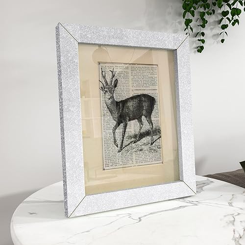 Miniatura 5 de Stickyart Papel tapiz plateado con borde autoadhesivo para pared, despegar y pegar, tela con purpurina extraíble, borde decorativo para dormitorio,