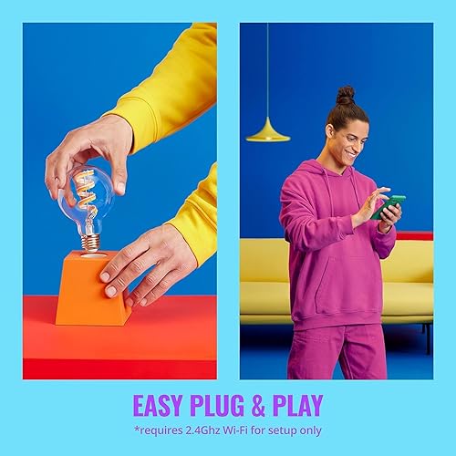 Miniatura 3 de WiZ Clear 60W G25 - Bombilla inteligente LED de filamento blanco sintonizable, paquete de 1, E26, para interiores, se conecta a tu Wi-Fi existente,