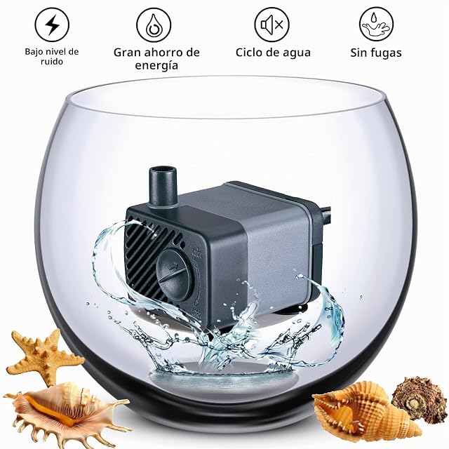Foto 5 de 5 de BPS (R) Bomba Sumergible para Pecera o Acuario, Submersible Pump Fish Tank (4.5 x 4 x 3CM) BPS-6039