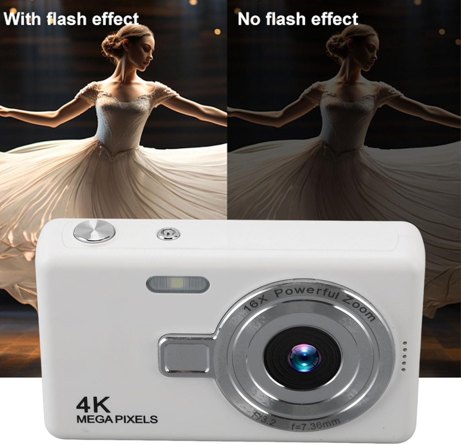 Digital Camera for Photograhpy, 1080P, Support 64GB Expandable, Compact Point and Shoot Camera 16X Zoom Anti Shake Portable Small Cameras for Teens Boys