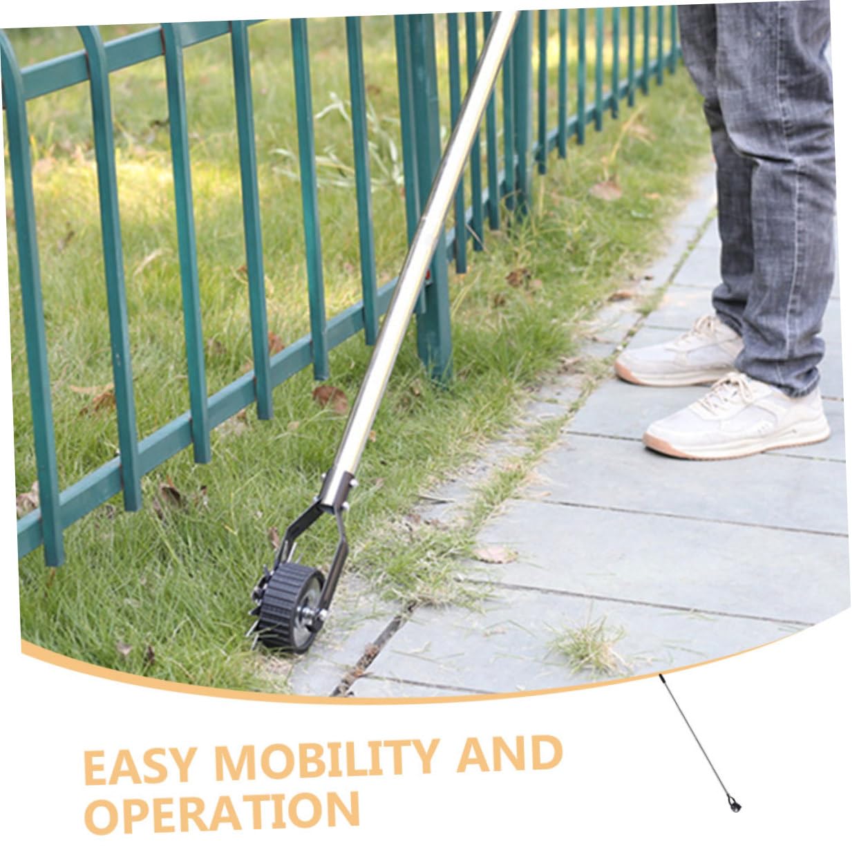 BESPORTBLE Coupe-Bordures Rotatif à Roue pour Pelouse Outils de Jardinage Manuel Coupe-Herbe Métallique Pratique
