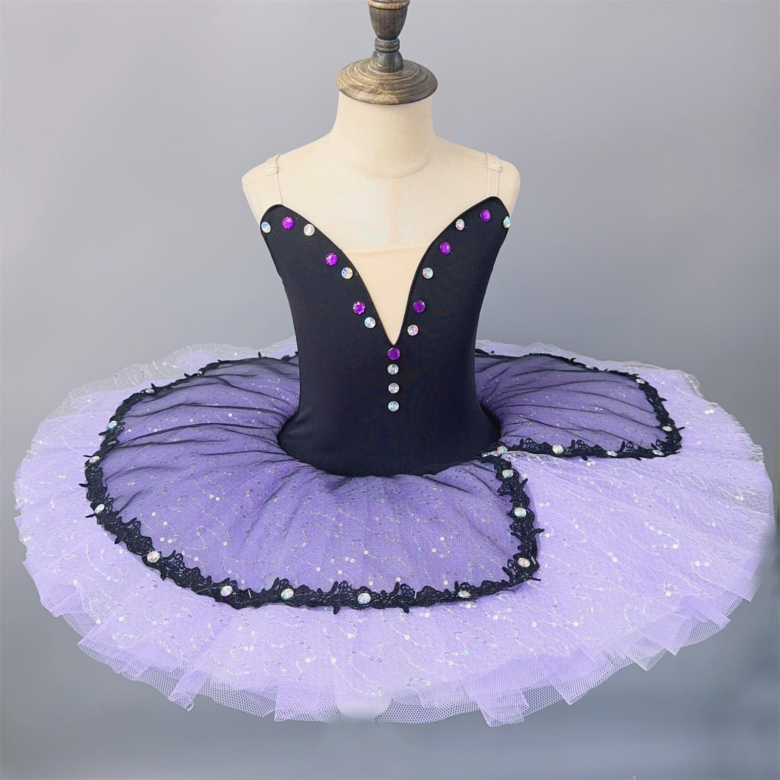 3 Colori Ragazze Balletto Professionale Tutu Tulle Gonna Ballerina Partito Paillettes Vestito Bambini Ginnastica Body Outfit Costume da Competizione per Pratica Dancewear