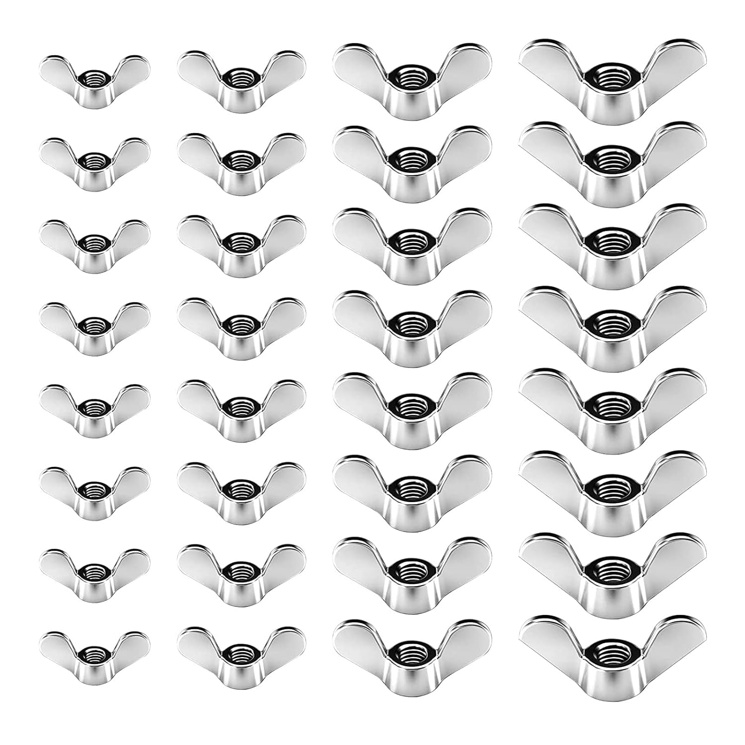 acdokuk 60 Pieces Wing Nuts Stainless Steel Set, Wing Nut Assortment M3