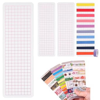 STOBOK 40pcs Washi Tape Storage Boards for Crafting Thick Rounded Corner Paper Tape Dispensers Organizer for Scrapbooking and Journals