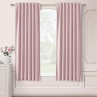 Vista 87 de SHINELAND Cortinas opacas de 102 pulgadas para sala de estar, cortinas opacas con pestaña trasera de 102 pulgadas de largo para dormitorio