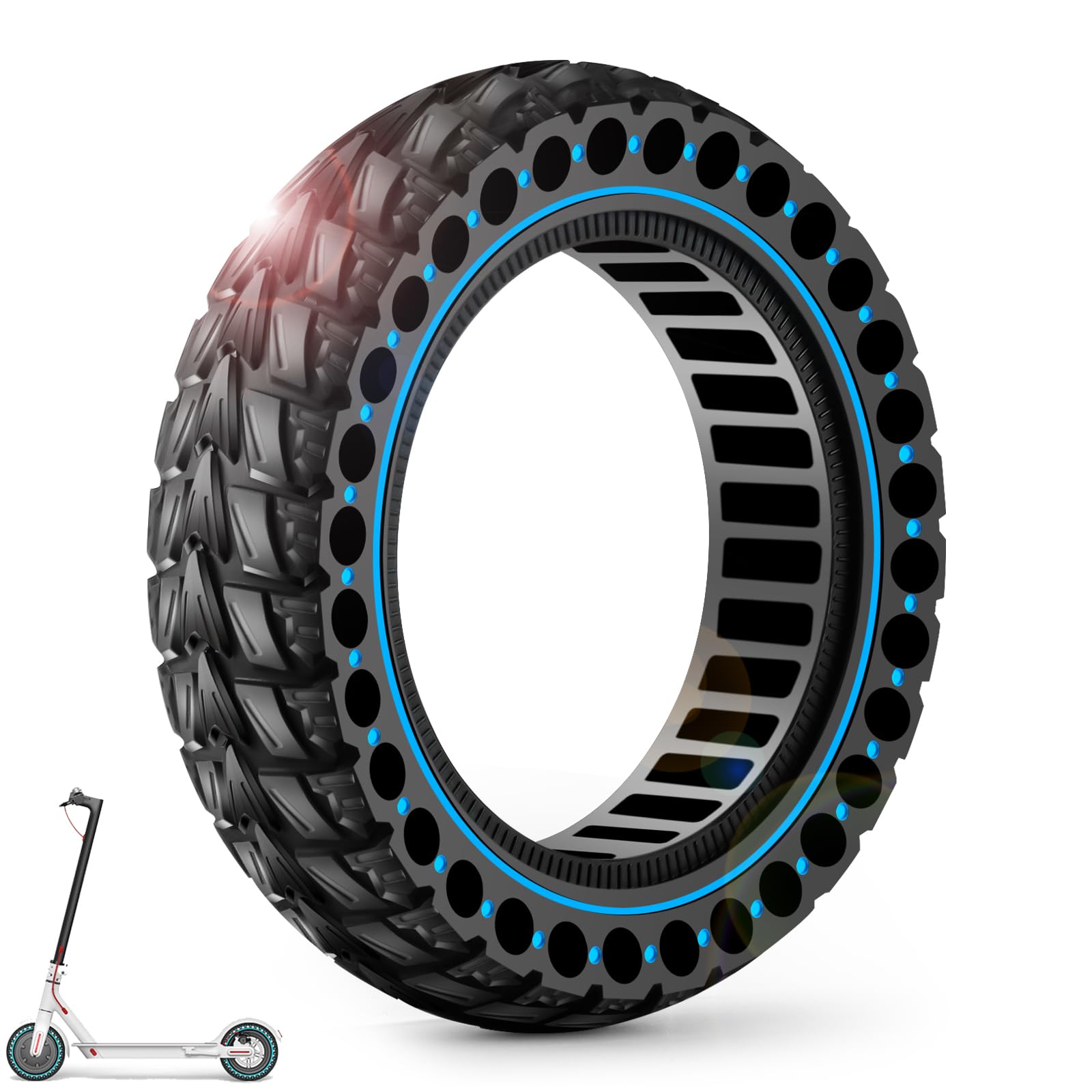 BANGTING Pneumatici 60/70-6.5 10x2.50-6.5 per Segway Ninebot Max G2/G30/G30D/G30E/G30LP/G30D II/G30 Max, Gomme Piene, 10x2.5 Pollici (Blu)