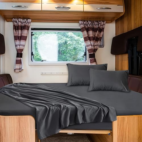 Miniatura 15 de SPRINGSPIRIT Juego de sábanas para sofá cama tamaño Queen, juego de sábanas de 4 piezas con bolsillos de hasta 8 pulgadas de profundidad, sábanas