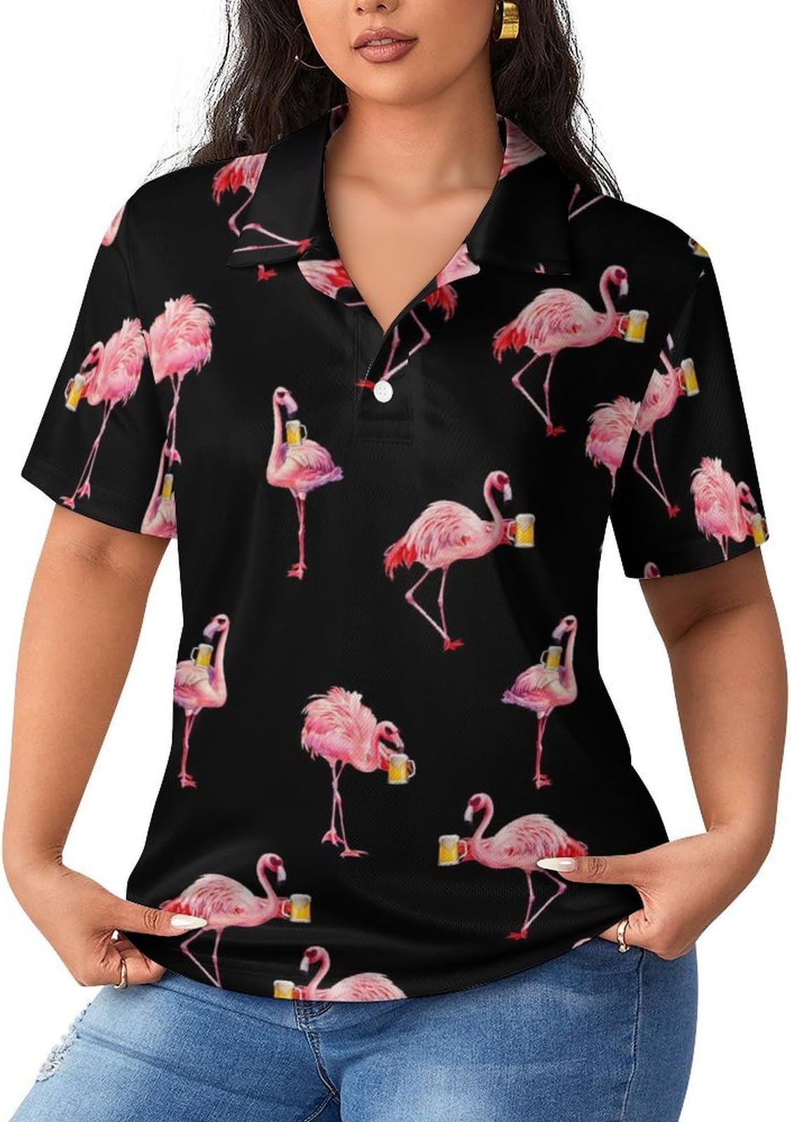 AYUNIXWomens Golf Shirt Short Sleeve Tennis Shirt Slim Fit Ladies Golf Polo Shirts Golf Outfits for Women