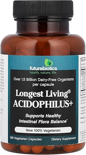 Futurebiotics Longest Living Acidophilus Plus Capsules, 100 unidades