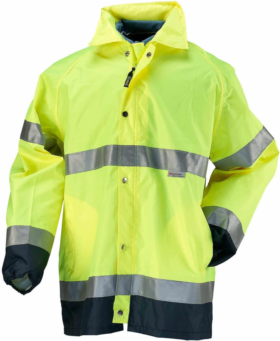 OccuNomix LUX-TJRE-YL Premium Breathable Waterproof Rain Jacket, Calf Length, Class 3, Yellow, Large
