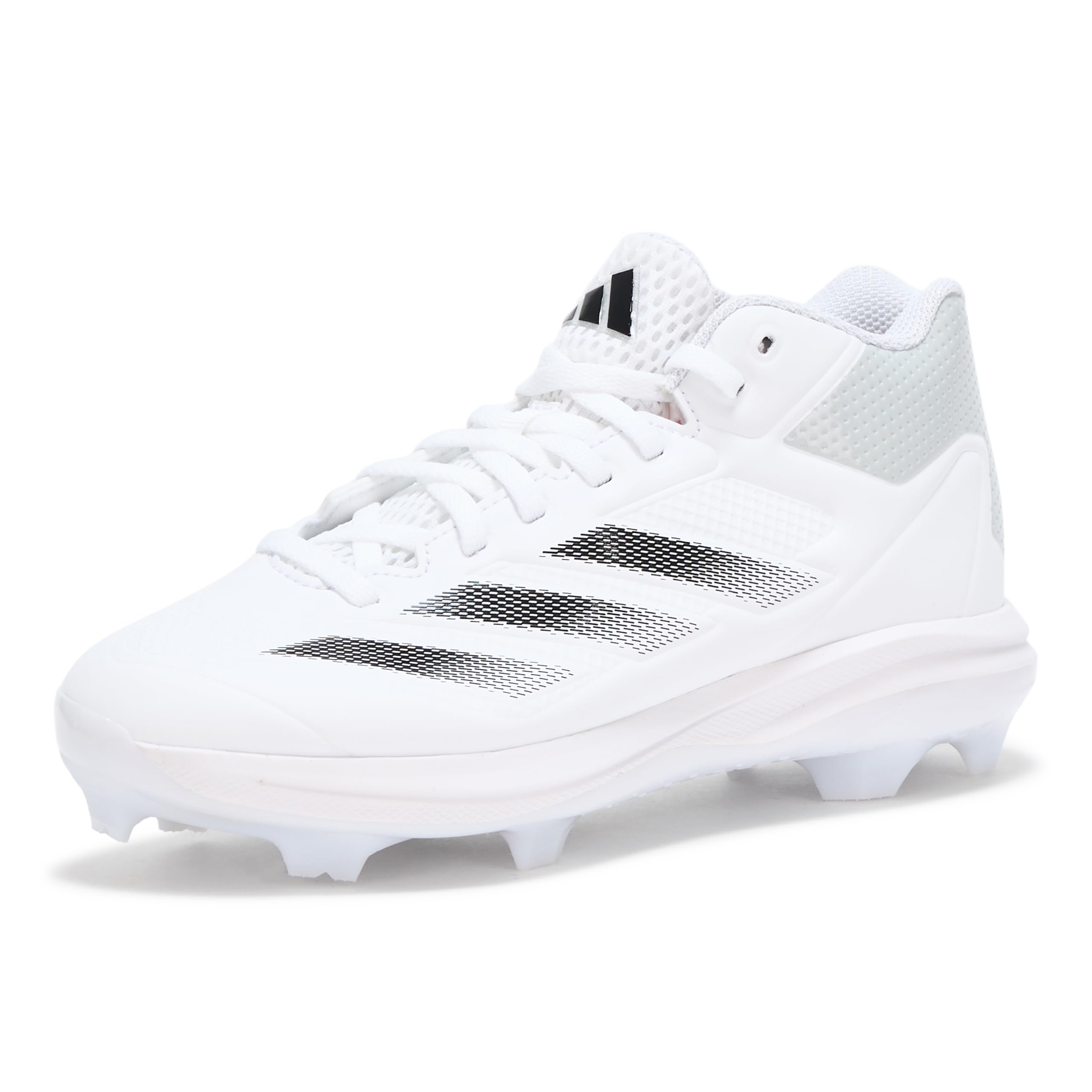 adidas Boy's Adizero Impact Baseball Sneaker, White/Black/Team Light Grey, 3 Little Kid