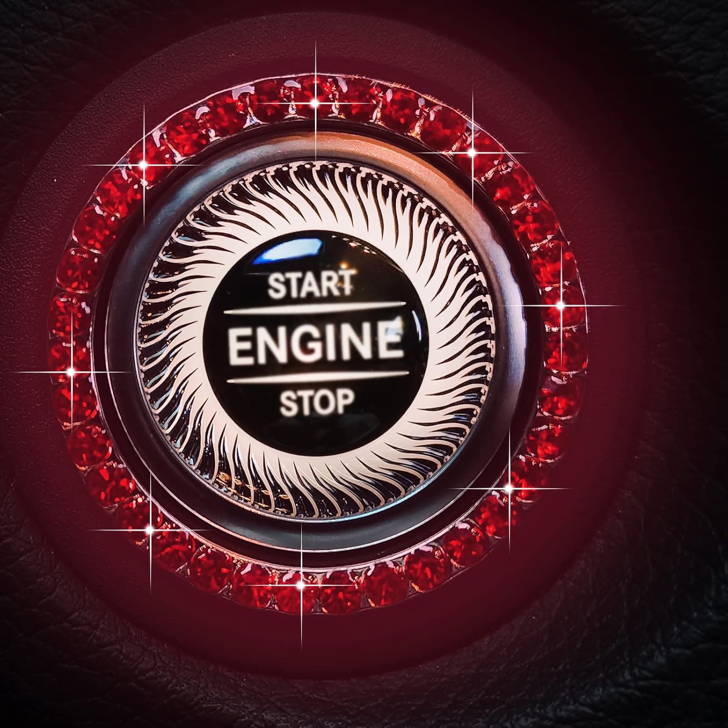 Car Bling Crystal Rhinestone Engine Start Ring Decals,Car