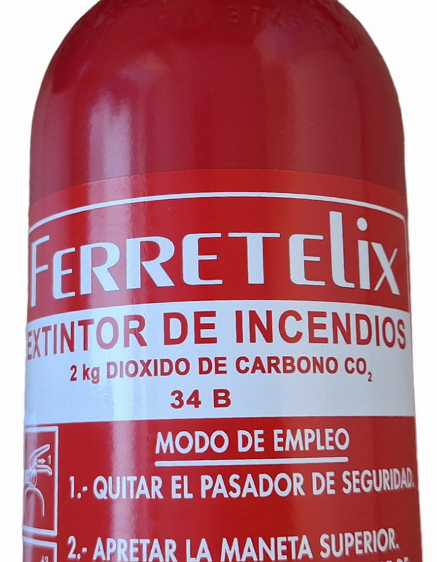 Ferretelix® Extincteur CO₂ 2 kg avec Support Mural Galvanisé et Diffuseur – Sans Résidus – Idéal pour Incendies Classe B et Appareils Électriques G Fecha de fabricacion 2026