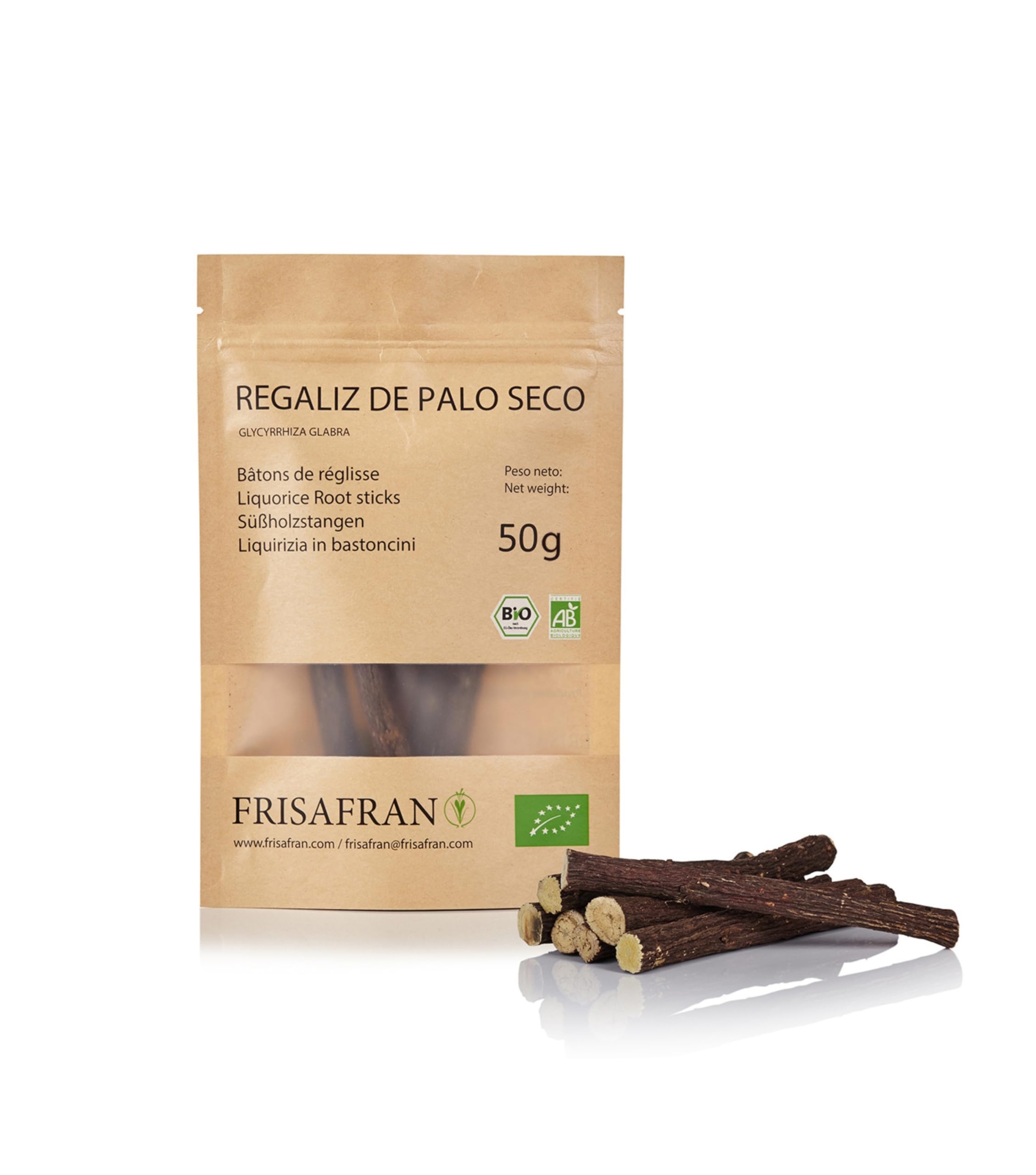 Regaliz de palo seco deshidratado natural ecológico 50g