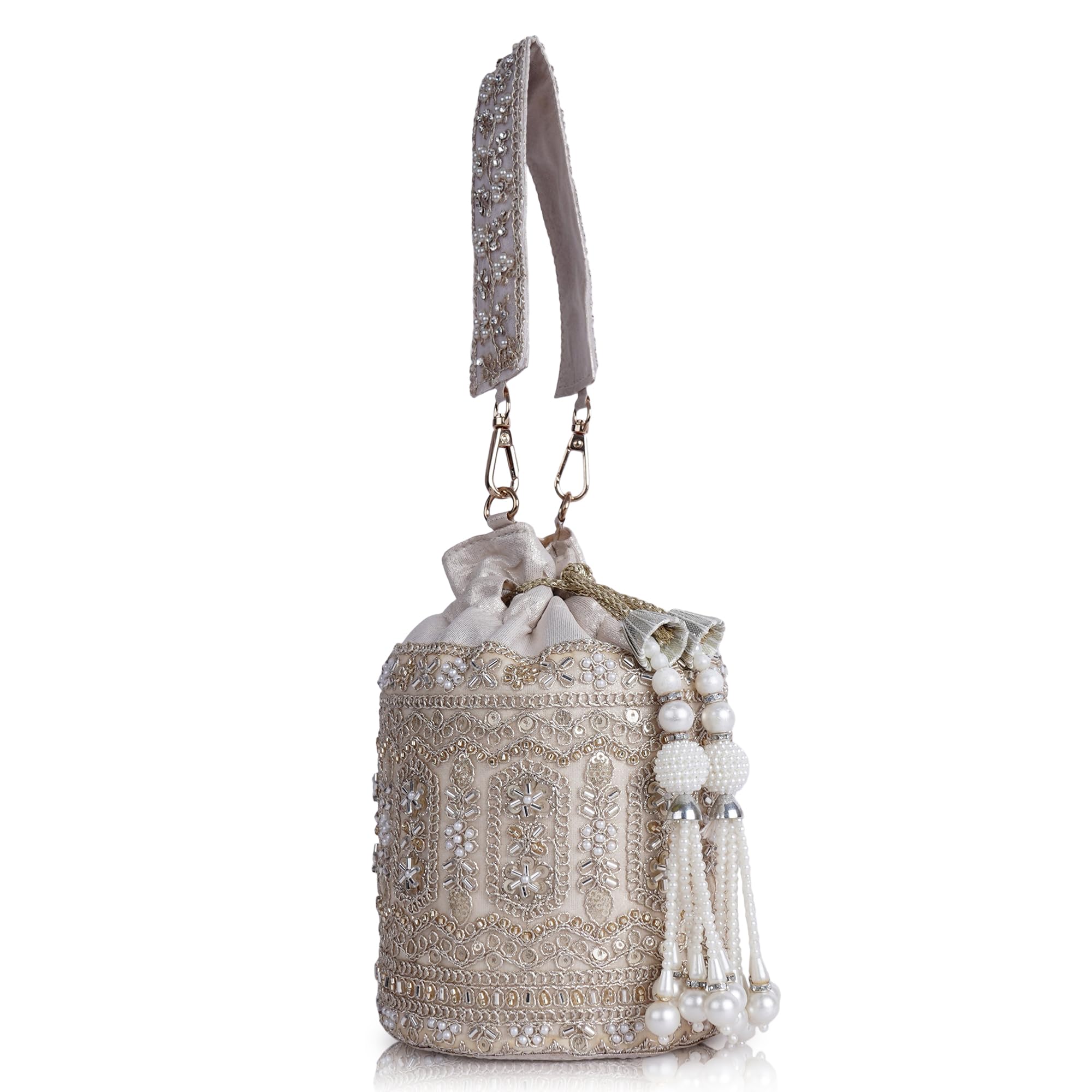 planx SilK Fabric Stylish Embroidery Unique Design Traditional Ethnic Wedding Party Potli Bag For Women-picture-46