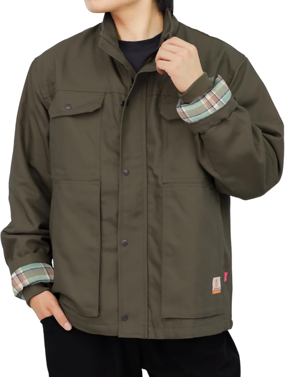 BOCOMAL FR Jackets Insulated Coat CAT4 Fire Resistant Duck Canvas Winter Outwear Light Water Repellent and Oil Resistant - Image 2