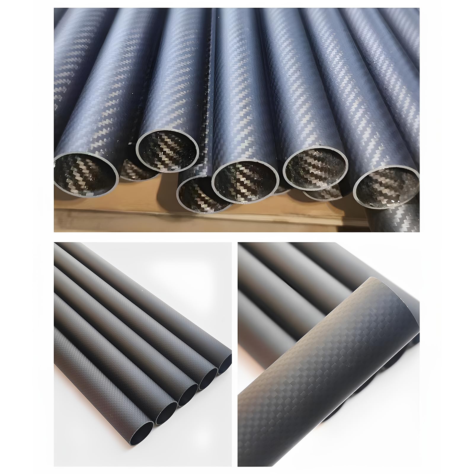 Hochfeste 3K-Kohlefaserrohre, Außendurchmesser 7 mm–43 mm, Länge 1 m, Carbonrohre, Kohlefaserrohre, RC-Flugzeugzubehör (#A,18 * 16mm)