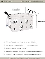 Vista 2 de Caja de almacenamiento rectangular de tela, cesta decorativa y cesta de acabado con asa se utilizan para el almacenamiento de ropa, libros y Bulldog