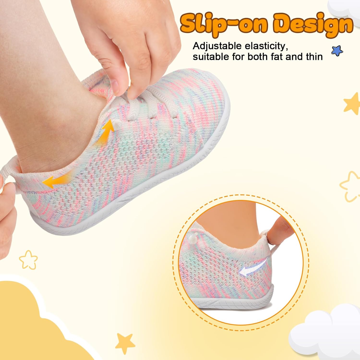 LeIsfIt Toddler Walking Shoes Boys Girls Slip-On Barefoot Shoes Kids Breathable Sneakers Non-Slip Lightweight Tennis Shoe - Image 5