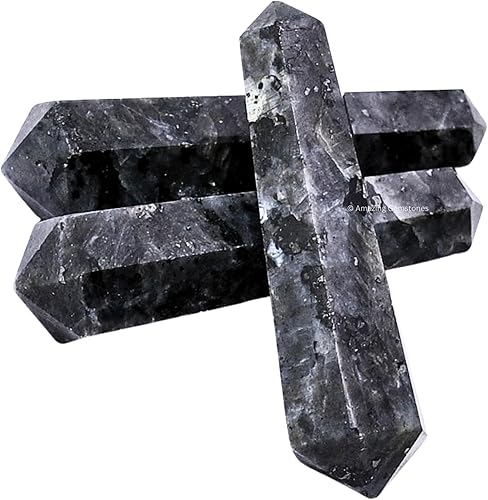 Vista 13 de Amazing Gemstone Puntos de cristal de amatista, cristales curativos y piedras a granel, paquete de 3 puntas curativas de doble terminación