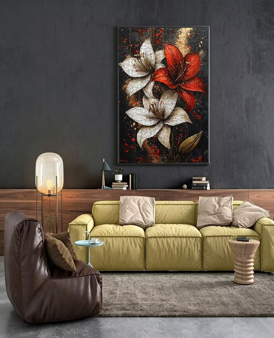 Puzzle 2000 Teile Erwachsene, WeißE Blumen Rote Blumen Jigsaw Puzzle 2000 Teile, Impossible Klassische Puzzles, Komplex Herausfordernd Puzzles, Familie Spiele, Wanddekoration Geschenke BXHZW2-19