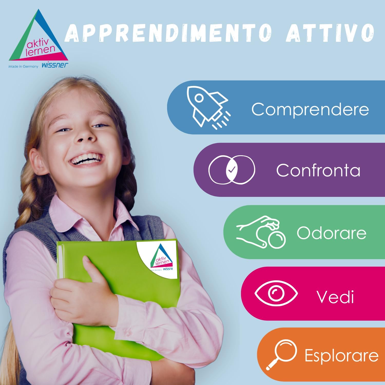 Wissner aktiv lernen 200200.000 Wissner Active Learning Set of 100 Toy Figures in 4 Colours (25 Pieces Each in Red, Green, Blue, Yellow) -RE-Wood