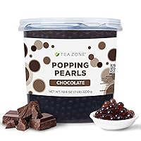 Vista 37 de Tea Zone Popping Pearls. Popping Boba, perlas negras con jugos saborizados, frasco de 7 Lb