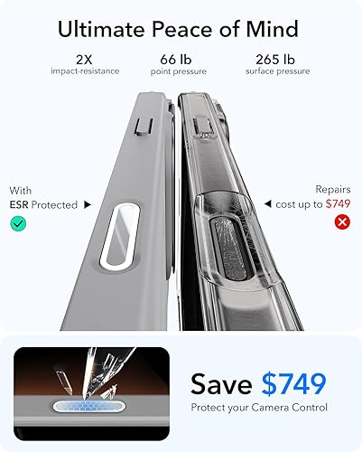 Vista 551 de ESR - Funda para iPhone 15 compatible con MagSafe, funda protectora de grado militar con soporte integrado, cubierta trasera resistente a