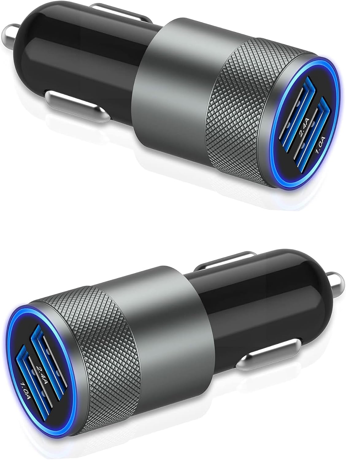 USB Car Charger, 2Pack (3.4A) Car Phone Charger Dual USB Port Fast Charging