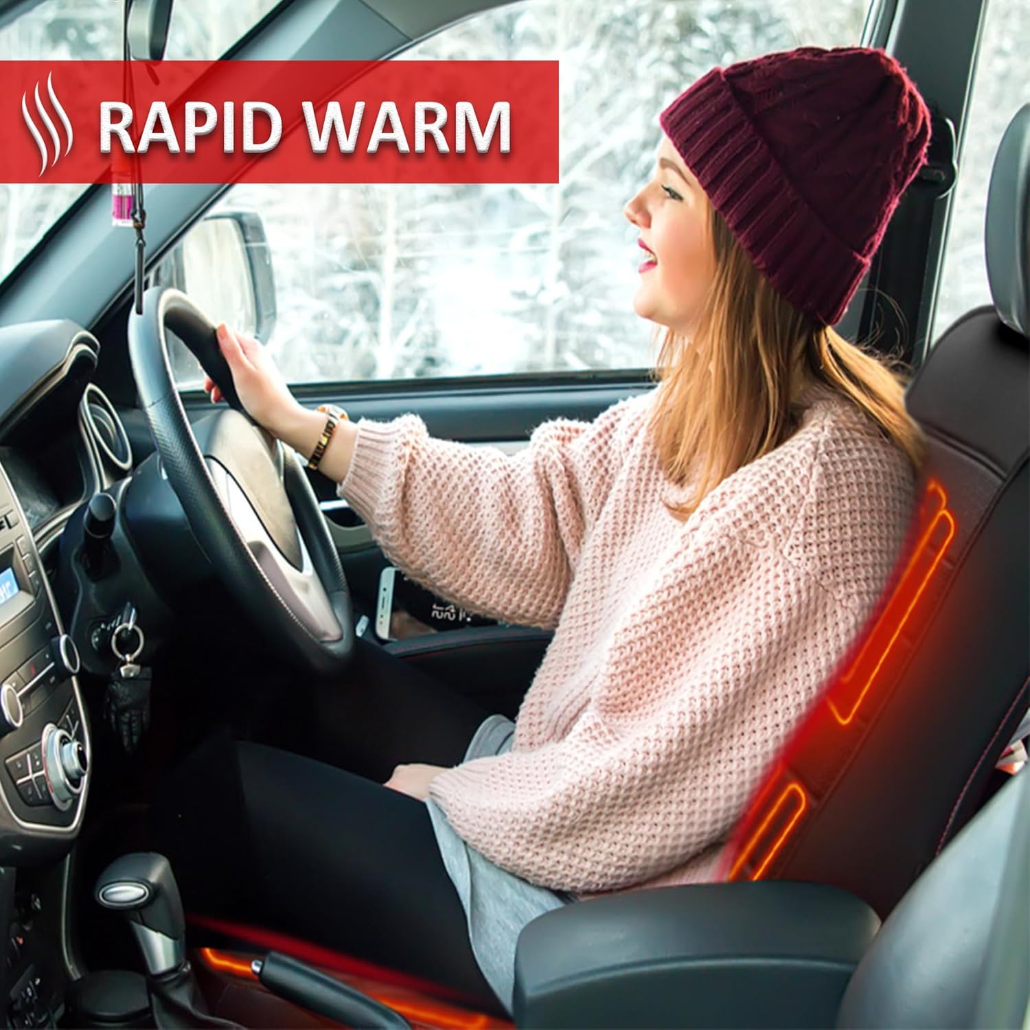 Buybai 2 Pack Car Seat Covers Set Universal Car Seat Cover Comfortable Leather Seat Cushion Automatic Seat Protector — view 2