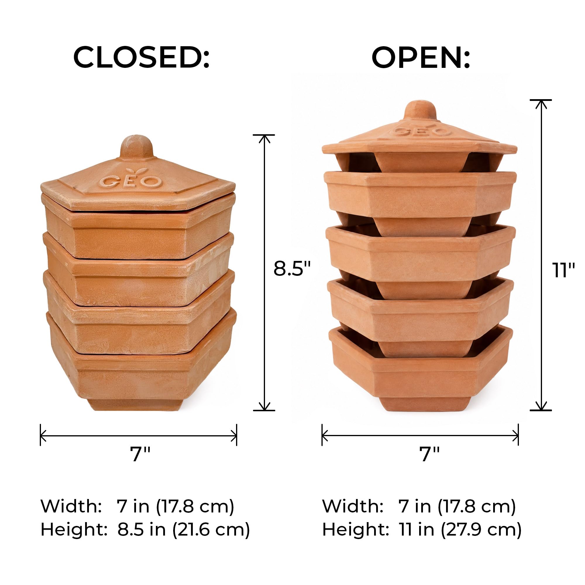 Geo Terradisiena Germoir Poterie Brun 19 x 19 x 31 cm