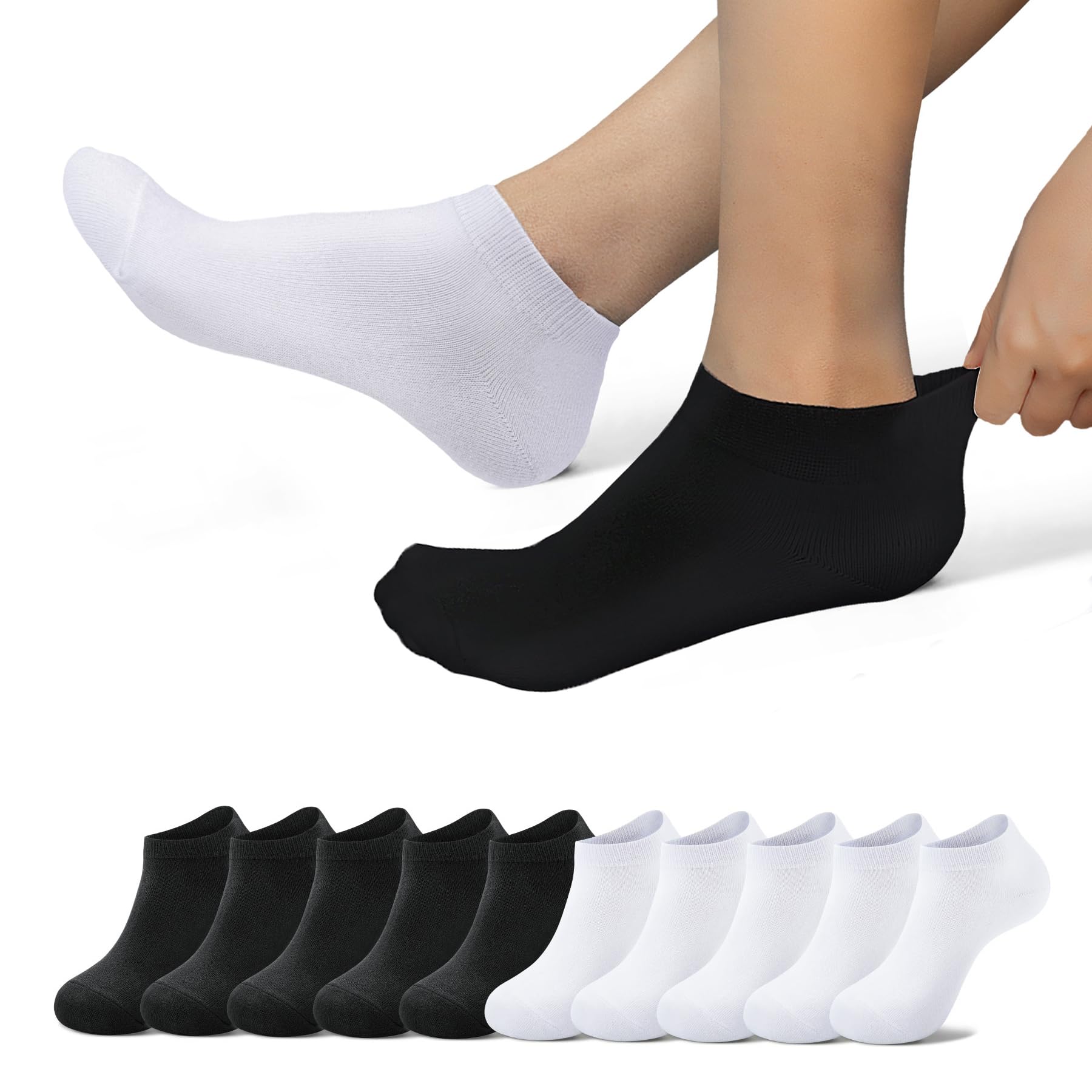 EKSHER Calzini Donna Cotone Corti Calze Estive Uomo 10 Paia Calze Sportive Calze Running Calze Tennis Calzini Trekking