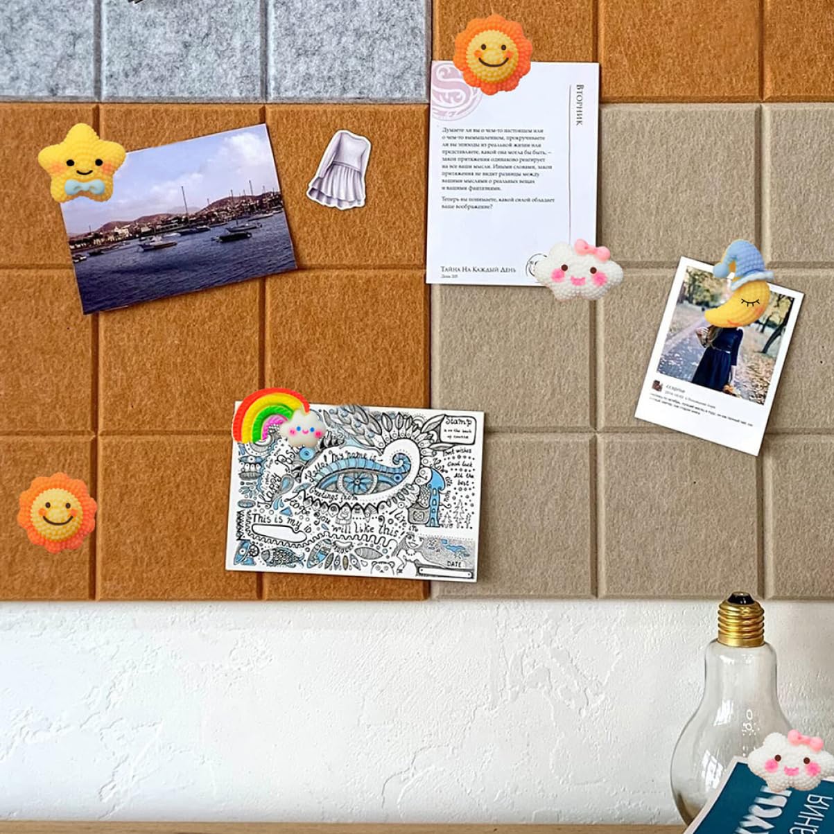 NUOBESTY 90stücke -Dekoration Push Niedliche Resin-memo-pinnadeln Mond Sternen Regenbogen Und Wolken-Designs Für Corkboards Und Zuhause