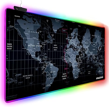Arc Raiders - Ett Kolossalt Startskott 9 Extended RGB Gaming Mouse Pad, Extra Large Gaming Mouse Mat for Gamer, Waterproof Office Desktop Mat with 10 Lighting Mode, for PC Computer RGB Keyboard Mouse - 31.5 x 15 x 4mm(Map)
