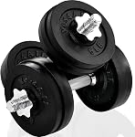 Yes4All Adjustable Dumbbells for Home Gym, Cast Iron, Cement and Quick-Adjust Dial Options, Single or Pair Free Weights for Strength Training