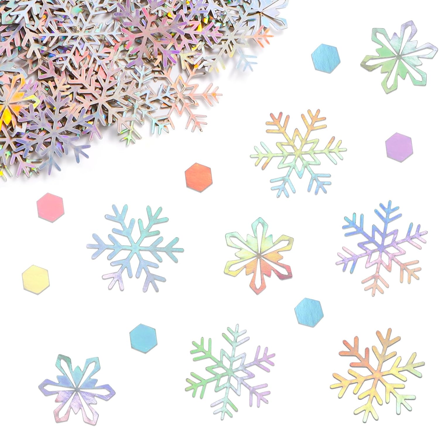 120 Pcs Reflective Silver Snowflake Confetti Christmas Table Confetti